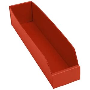 kaiserkraft Caja de plástico para estanterías, plegable, LxAxH 450x100x100 mm, rojo, UE 25 unidades