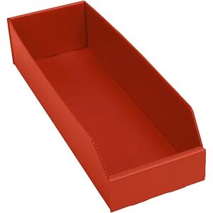 kaiserkraft Caja de plástico para estanterías, plegable, L x A x H 450 x 150 x 100 mm, rojo, UE 25 unidades