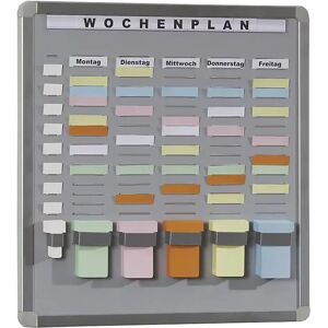 EICHNER Panel modular T-Card, tablero portante de espuma rígida, gris, A x H 656 x 458 mm, con 35 compartimentos y 5 hileras