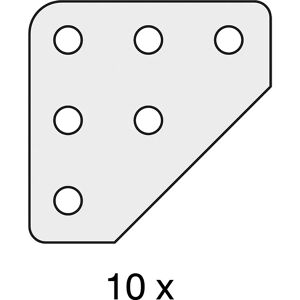 hofe Planchas angulares de refuerzo, galvanizadas, para construcción, UE 10 unid.