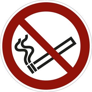kaiserkraft Señal de prohibición, prohibido fumar, UE 10 unid., plástico, Ø 100 mm