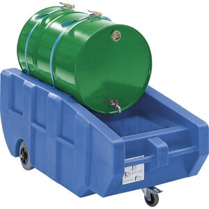 kaiserkraft Carro de transporte y trasiego de PE para bidones, capacidad de recogida 230 l, L x A x H 1600 x 740 x 640 mm