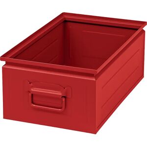 kaiserkraft Caja apilable de chapa de acero, capacidad aprox. 30 l, rojo vivo RAL 3000