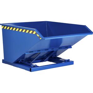 kaiserkraft Volquete, altura del borde de vertido baja, capacidad 0,3 m³, azul genciana RAL 5010