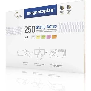 magnetoplan Notas adherentes Static Notes, UE 250 unidades, en colores variados, H x A 210 x 297 mm, a partir de 5 UE