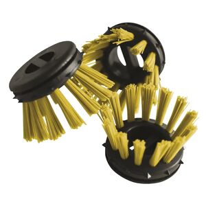kaiserkraft Cepillo redondo para esteras de anillos de goma, plástico, UE 10 unid., negro y amarillo
