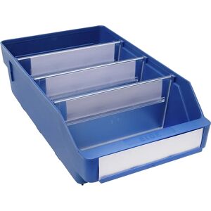 STEMO Caja para estanterías de polipropileno a prueba de golpes, azul, L x A x H 300 x 180 x 95 mm, UE 20 unidades