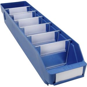 STEMO Caja para estanterías de polipropileno a prueba de golpes, azul, L x A x H 500 x 118 x 95 mm, UE 30 unidades