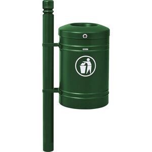 PROCITY Recipiente de residuos para exteriores GUSTAVIA, capacidad 40 l, con poste lateral, verde