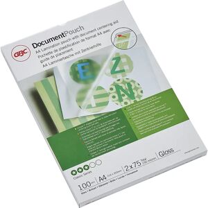 GBC Lámina para plastificar brillante, grosor de lámina 75 µm, UE 100 unid., para formato A4