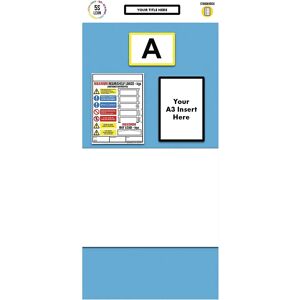 kaiserkraft Cartel informativo para etiquetado individual de estanterías, pizarra blanca, H x A 2000 x 900 mm, azul