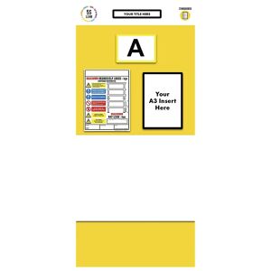 kaiserkraft Cartel informativo para etiquetado individual de estanterías, pizarra blanca, H x A 2000 x 900 mm, amarillo