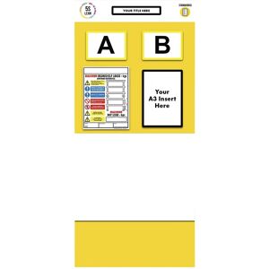 kaiserkraft Cartel informativo para etiquetado doble de estanterías, pizarra blanca, H x A 2000 x 900 mm, amarillo