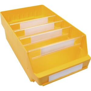 STEMO Caja para estanterías de polipropileno a prueba de golpes, amarillo, LxAxH 400 x 240 x 150 mm, UE 10 unidades