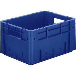 kaiserkraft Euro-recipiente para cargas pesadas, polipropileno, capacidad 17,5 l, L x A x H 400 x 300 x 210 mm, paredes cerradas, fondo cerrado, azul, UE 4 unidades