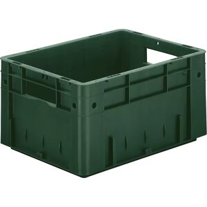 kaiserkraft Euro-recipiente para cargas pesadas, polipropileno, capacidad 17,5 l, L x A x H 400 x 300 x 210 mm, paredes cerradas, fondo cerrado, verde, UE 4 unidades