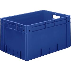 kaiserkraft Euro-recipiente para cargas pesadas, polipropileno, capacidad 60 l, L x A x H 600 x 400 x 320 mm, paredes cerradas, fondo cerrado, azul, UE 2 unidades