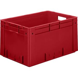 kaiserkraft Euro-recipiente para cargas pesadas, polipropileno, capacidad 60 l, L x A x H 600 x 400 x 320 mm, paredes cerradas, fondo cerrado, rojo, UE 2 unidades