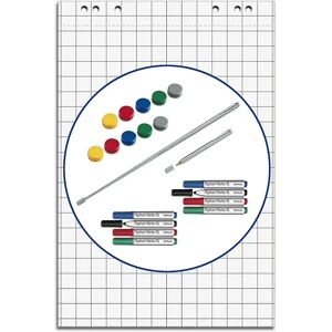 MAUL Juego de iniciación, para flip-chart, bloc, rotulador, imanes y bolígrafo