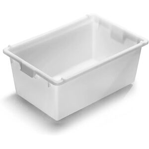 kaiserkraft Recipiente apilable de plástico, capacidad 80 l, L x A x H exteriores 760 x 500 x 320 mm, blanco