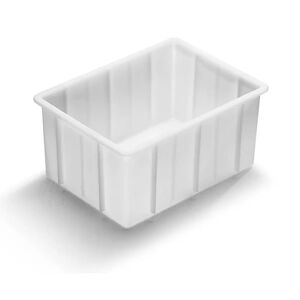 kaiserkraft Recipiente apilable de plástico, capacidad 25 l, L x A x H exteriores 475 x 340 x 220 mm, blanco