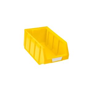 kaiserkraft Caja visualizable de polietileno, L x A x H 345 x 205 x 164 mm, amarillo, UE 24 unid.