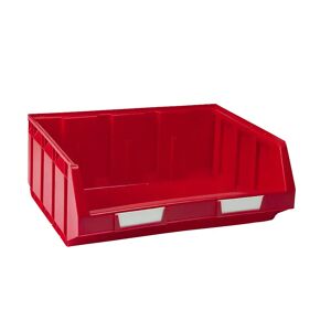 kaiserkraft Caja visualizable de polietileno, L x A x H 345 x 410 x 164 mm, rojo, UE 8 unid.