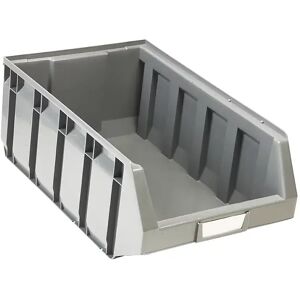 kaiserkraft Caja visualizable de polietileno, L x A x H 485 x 298 x 189 mm, gris, UE 12 unid.