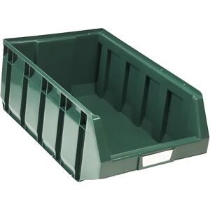 kaiserkraft Caja visualizable de polietileno, L x A x H 485 x 298 x 189 mm, verde, UE 12 unid.