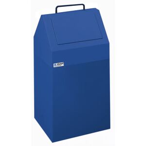 kaiserkraft Recipiente con trampilla para separar materiales, capacidad 45 l, A x H x P 320 x 650 x 310 mm, fijo, azul RAL 5010