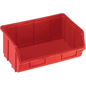 kaiserkraft Caja visualizable de polipropileno, LxAxH 250 x 344 x 129 mm, rojo, UE 12 unidades