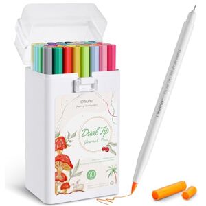 Rotuladores artísticos Ohuhu, puntas dobles, juego de rotuladores de 120  colores, pincel para colorear, rotuladores de colores finos, rotuladores a  base de agua para caligrafía, dibujo, bocetos, coloreado, bala, diario