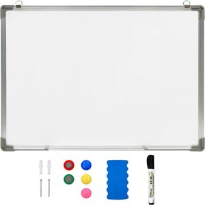 vidaXL Pizarra magnética de borrado en seco acero blanco 70x50 cm