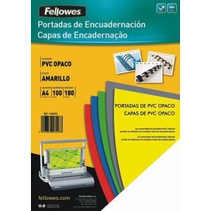 Fellowes Tapa de encuadernar A4  PVC 180 micras amarillo 100u