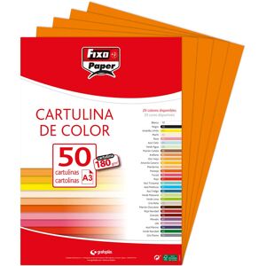 Fixo Cartulina A3 180g naranja 50u