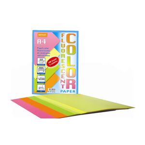 Senfort Papel fluorescente de colores  A4 100 hojas