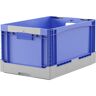 BITO Caja plegable EQ, con ranuras a modo de asas y fondo liso, L x A x H 600 x 400 x 285 mm, azul