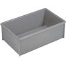 kaiserkraft Caja apilable de polietileno, sin nervaduras de refuerzo, capacidad 35 l, gris