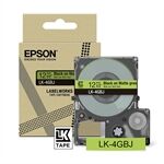 Epson LK-4GBJ cinta mate negra sobre verde 12mm