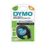 Dymo 91208 (S0721730) cinta plástica negro sobre plateado 12mm
