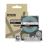 Epson LK-5TWJ cinta mate blanca sobre transparente 18mm