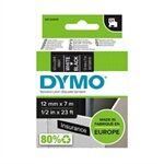 Dymo 45021 (S0720610) cinta plástica blanco sobre negro 12mm