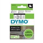 Dymo 43610 (S0720770) cinta poliéster negro sobre transparente 6mm