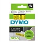Dymo 45018 (S0720580) cinta plástica negro sobre amarillo 12mm
