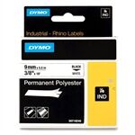 Dymo 18482 (S0718240) poliéster permanente negro sobre blanco 9mm