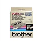 Brother TX-M11 cinta laminada texto negro mate sobre transparente 6mm