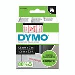 Dymo 45015 (S0720550) cinta plástica rojo sobre blanco 12mm