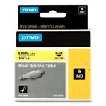 Dymo 18052 (S0718270) cinta tubo termorrectráctil negro sobre amarillo 6mm