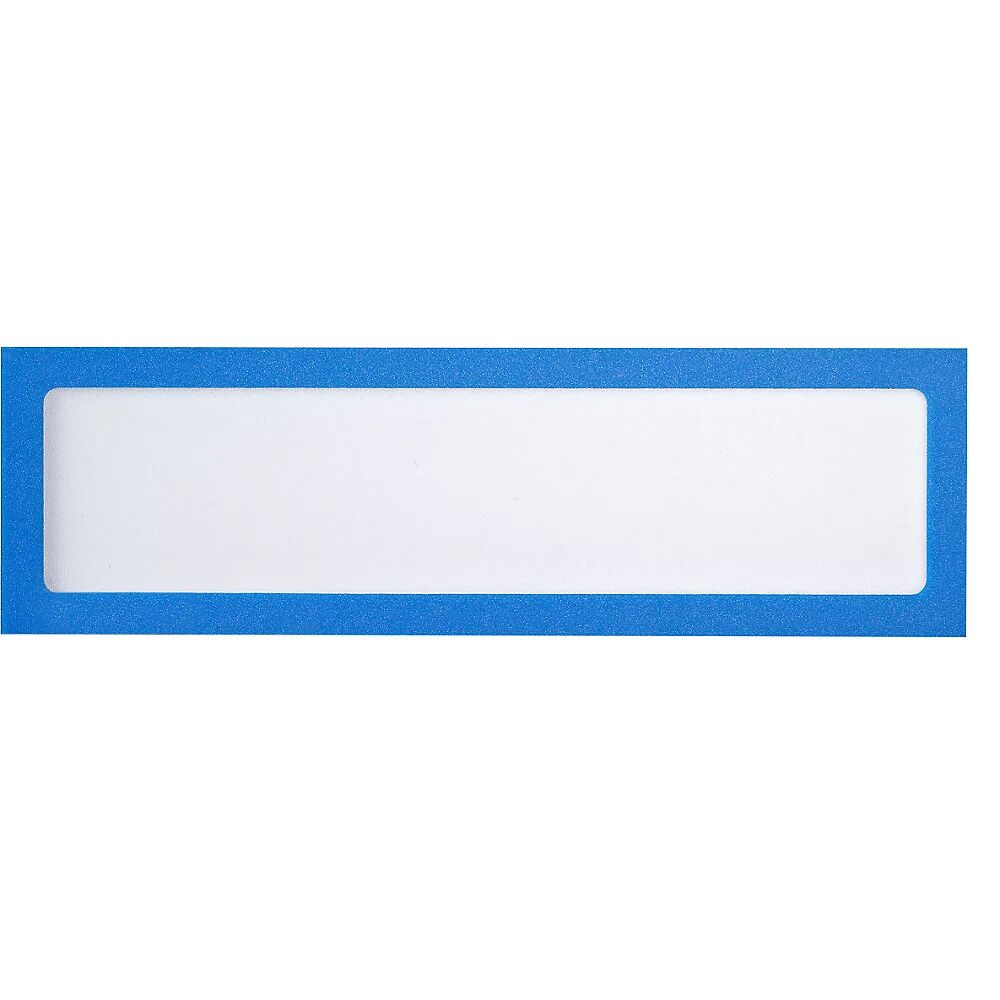 eurokraft basic Bolsa magnética para información, para títulos, DIN A4 vertical, / DIN A5 apaisado, 225 x 60 mm, marco azul, UE 10 unid.
