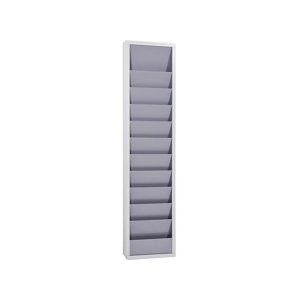 EICHNER Panel de planificación, con 10 carriles, de una hilera, H x A x P 1280 x 315 x 74 mm, gris